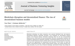 Blockchain disruption and decentralized finance - The rise of decentralized business models