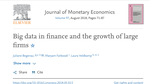 Big data in finance and the growth of large firms